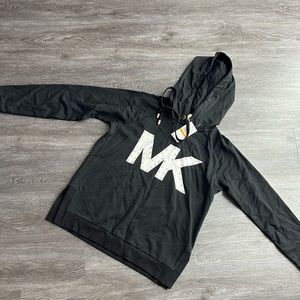 MICHAEL KORS black WOMEN'S MK LOGO HOODIE S